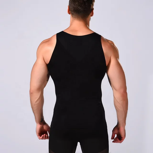 Slim n Fit Body Shaper Vest Shirt - Tank Top Sleeveless Shapewear For Men - L, White
